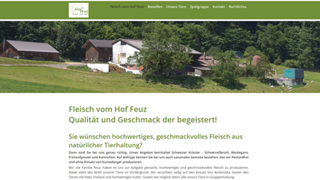 Webseite www.fleisch-vom-hof-feuz.ch
