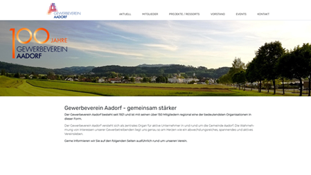 Referenz Webseite Gewerbeverein Aadorf